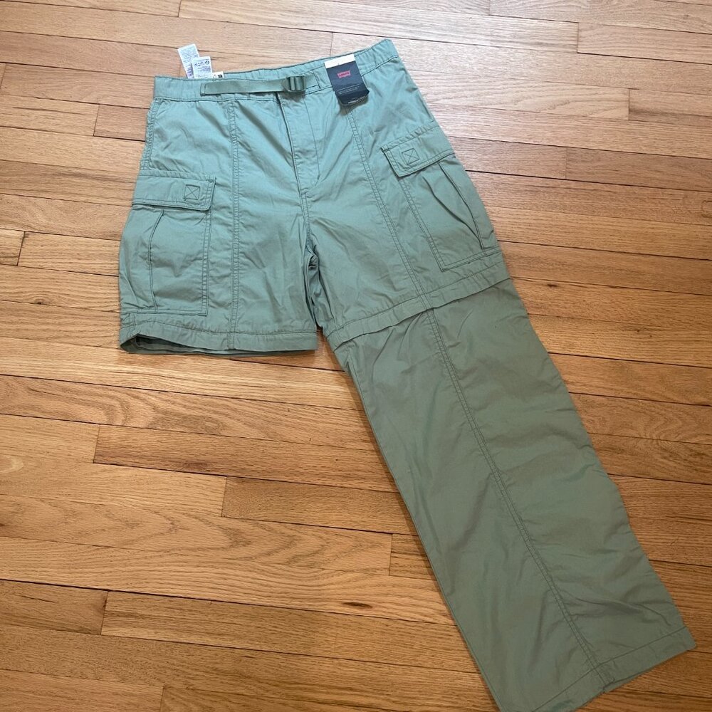 035 Levis X Free People Convertible Cargo Pants in Jade NWT Size 28 - Picture 11 of 12